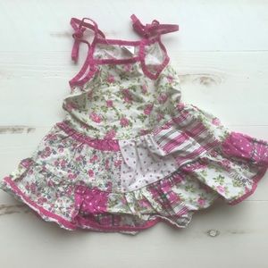 Cute summer baby dress with pink flowers